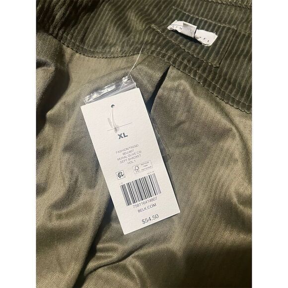 True Craft Women's XL Olive Green Corduroy Button Down Shirt Jacket - Picture 4 of 6